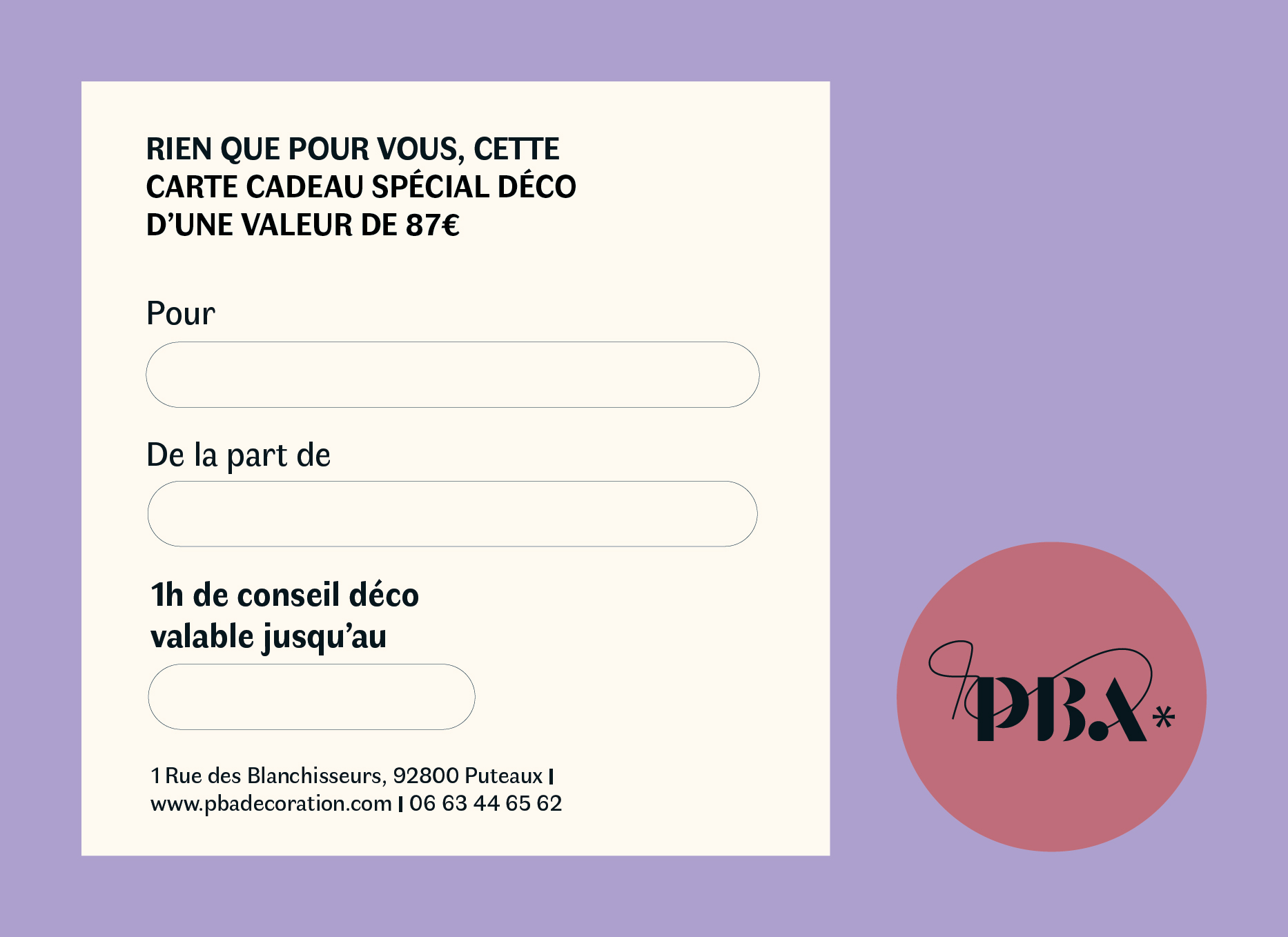 Décoratrice d'intérieur Carte Cadeau 1 Conseils déco 2