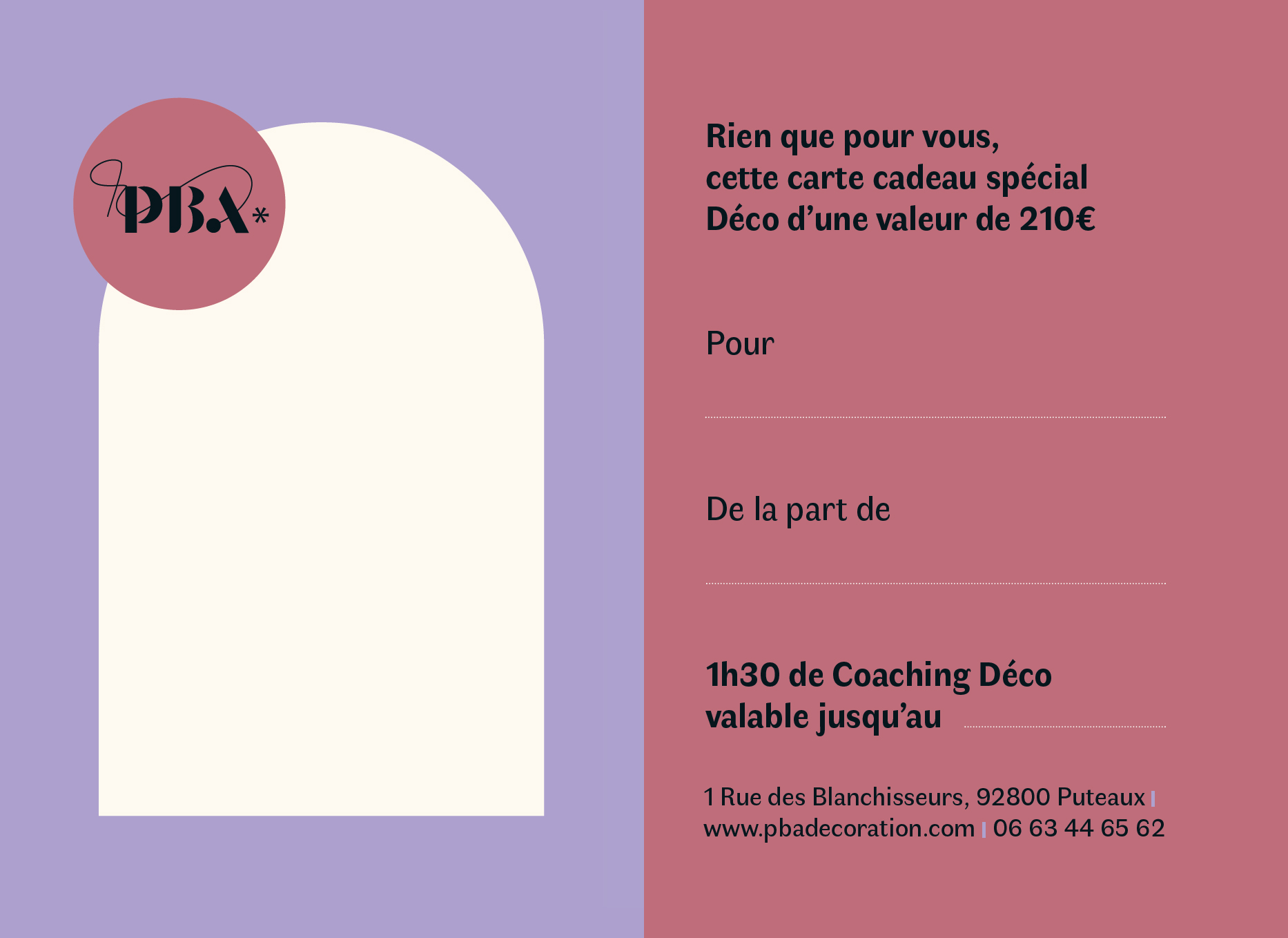 Décoratrice d'intérieur Carte Cadeau 1 Coaching deco 2